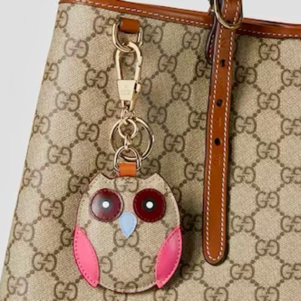 *Inspired by* Beige with Pink Accents Bag Charm~Key Chain